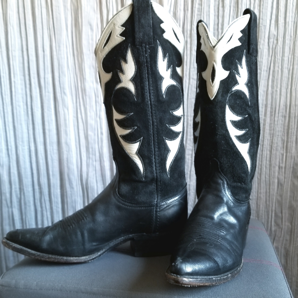 Dan Post Black and White Ankle Boots